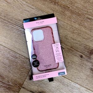 NWT Kate Spade iPhone 13 Pro Phone Case in Pink Glitter